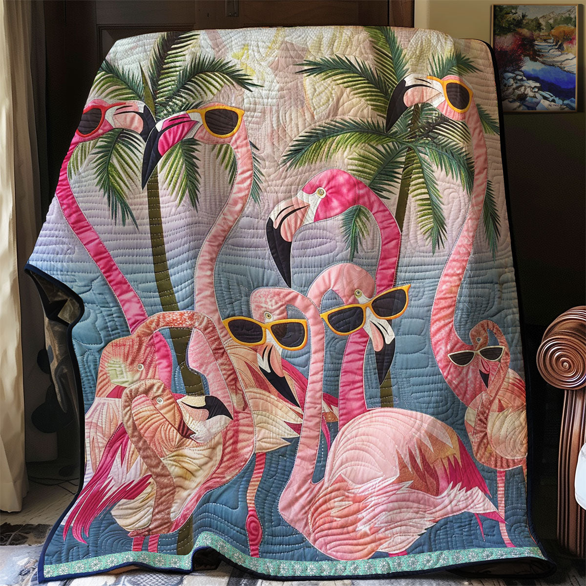 Chic Flamingo Vibes WN0909039CL Quilt
