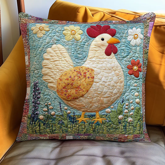 Chicken And Flowers WN0208064CL Quilt Pillow Case