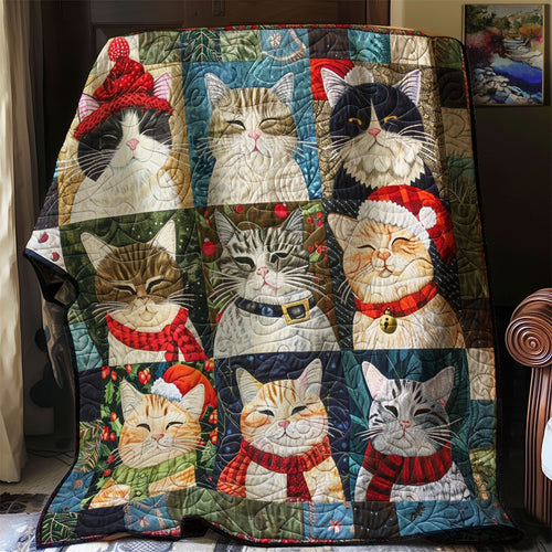 Christmas Cat And Friends WM1508021CL Quilt