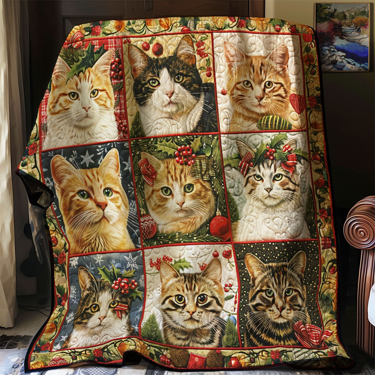 Christmas Cat WM1308027CL Quilt