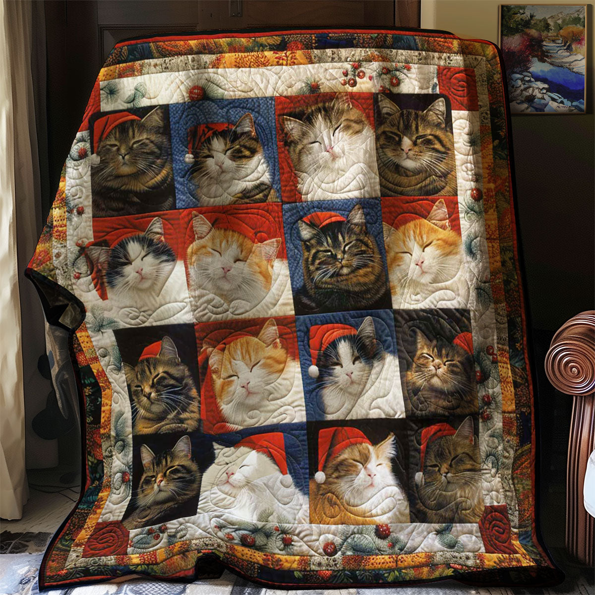 Christmas Cats Naps WN1508108CL Quilt