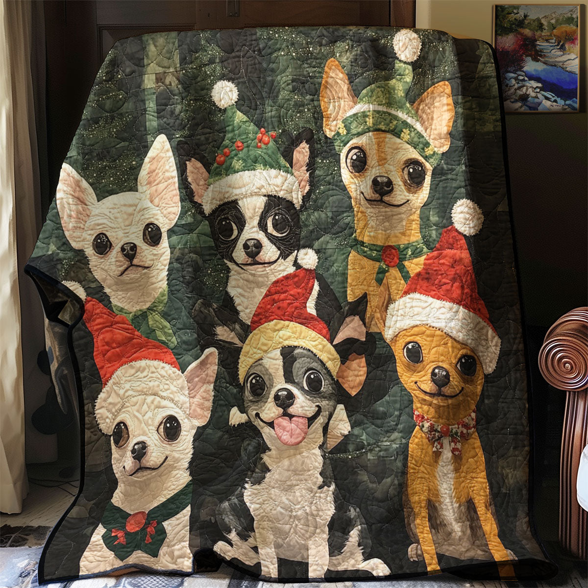 Christmas Chihuahua WM0308019CL Quilt