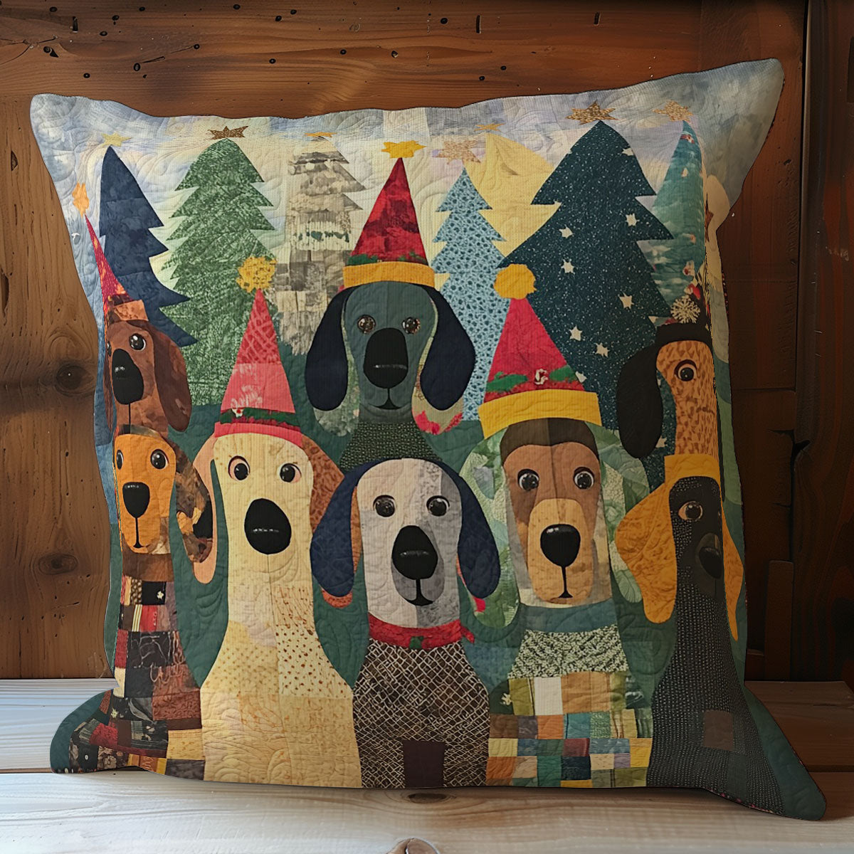 Christmas Dogs WM0508102CL Quilt Pillow Case