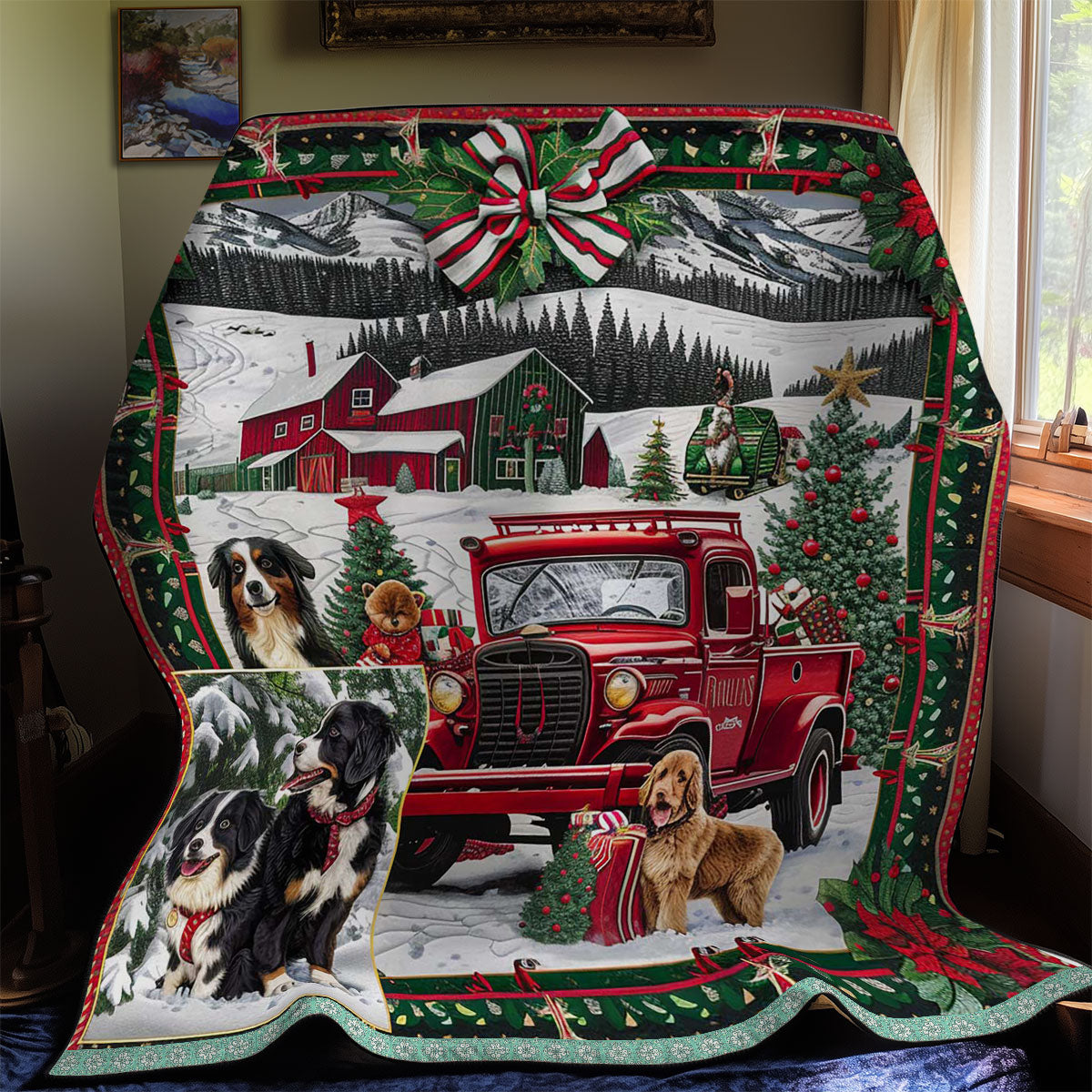 Christmas Pup Love WN3008034CL Quilt