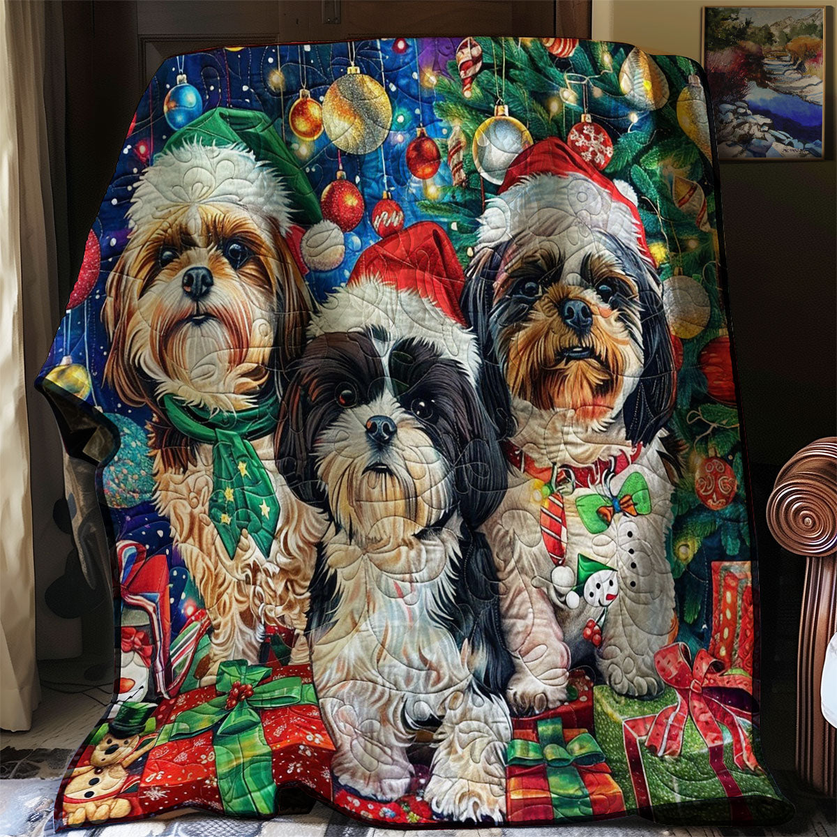Christmas Yorkshire Terriers WM2808074CL Quilt