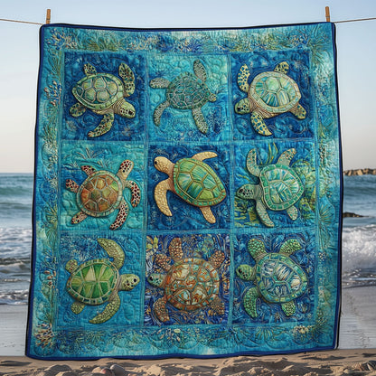 Clean Ocean Sea Turtle Tour WM2308019CL Quilt