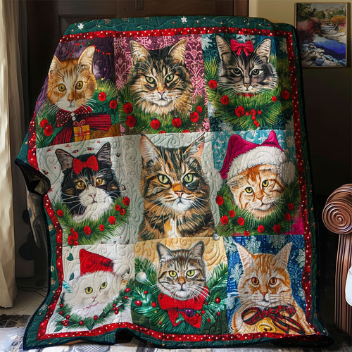 Coddle Christmas Cat WM1608003CL Quilt