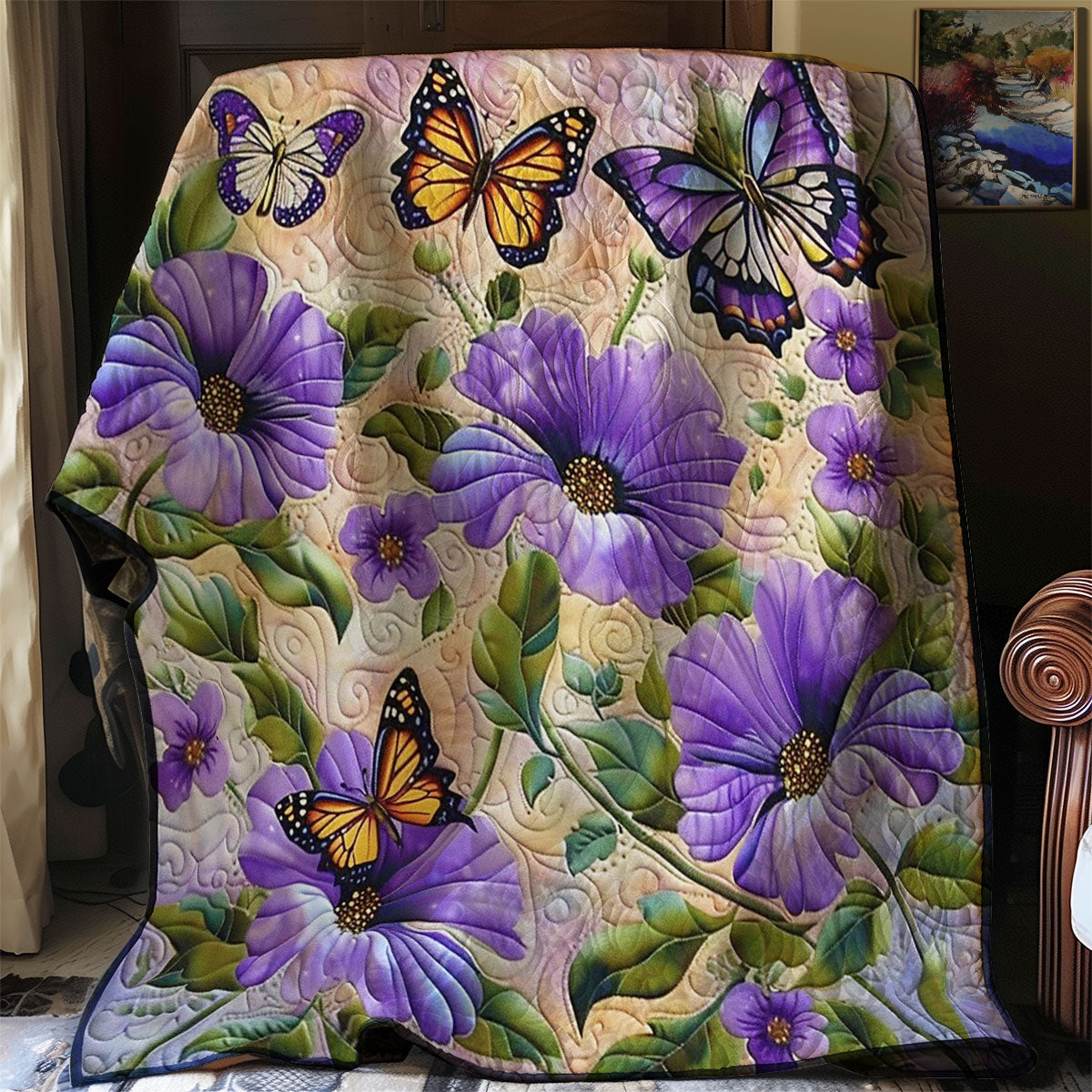 Color Floral Butterfly WM1408013CL Quilt