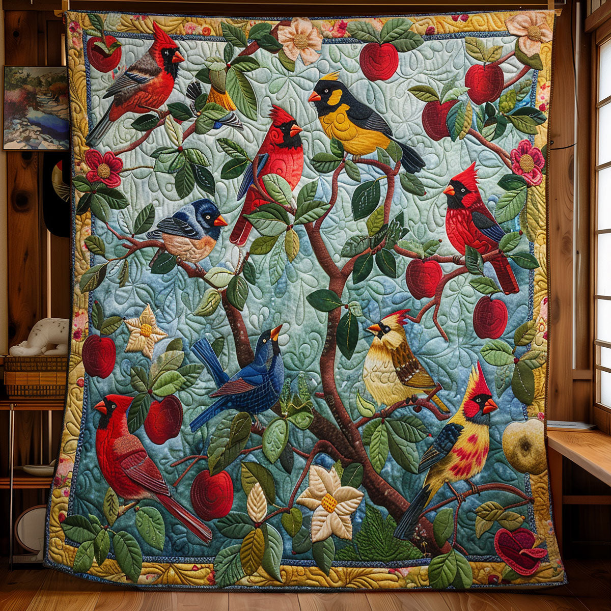 Colorful Bird And Tree SR2108040CL Quilt