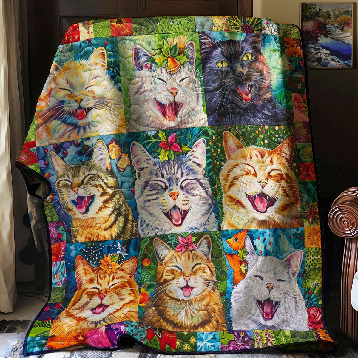 Colorful Happy Cat WM2908022CL Quilt