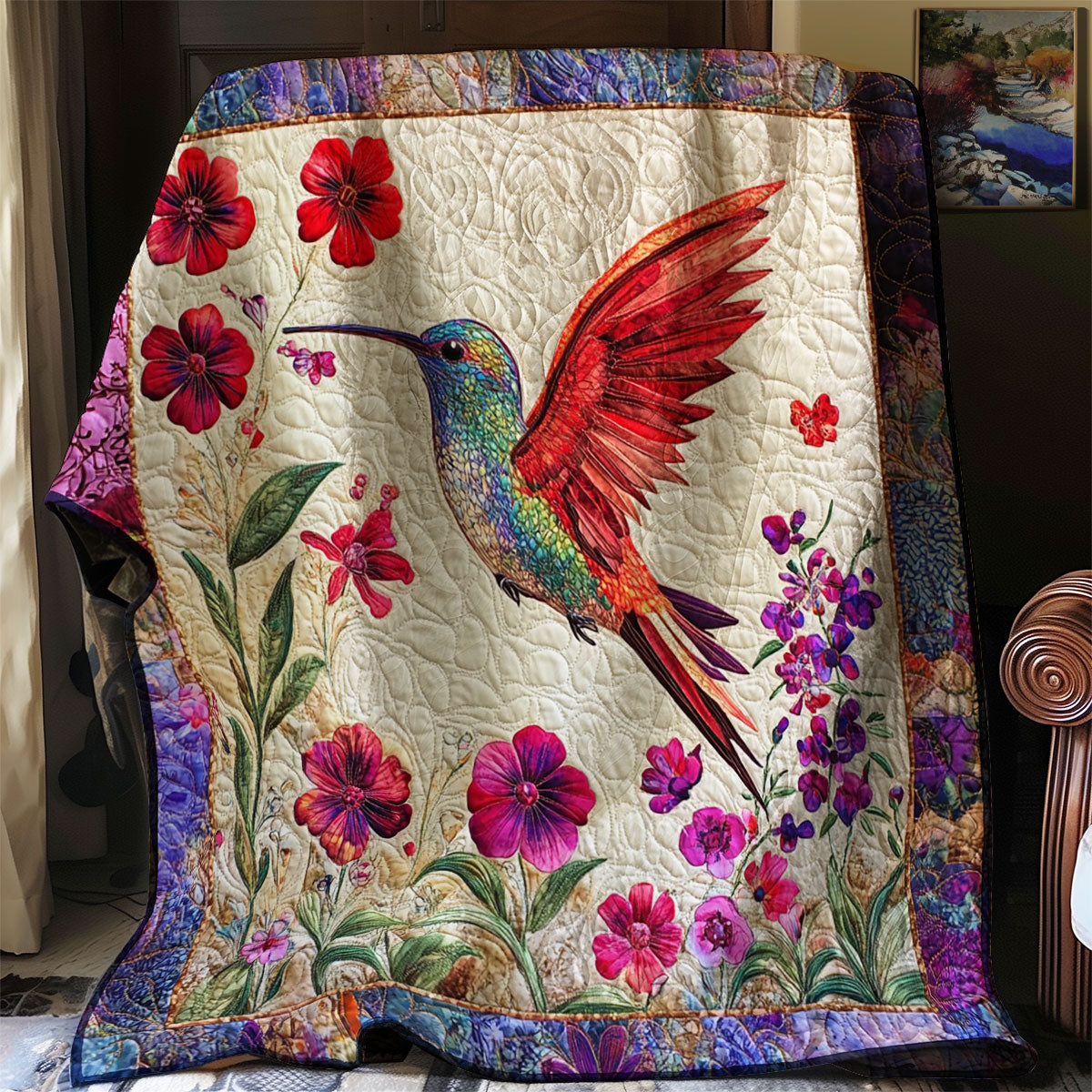 Colorful Hummingbird WM2308012CL Quilt