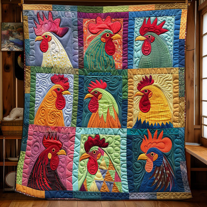 Colorful Rooster Chicken SR1608033CL Quilt