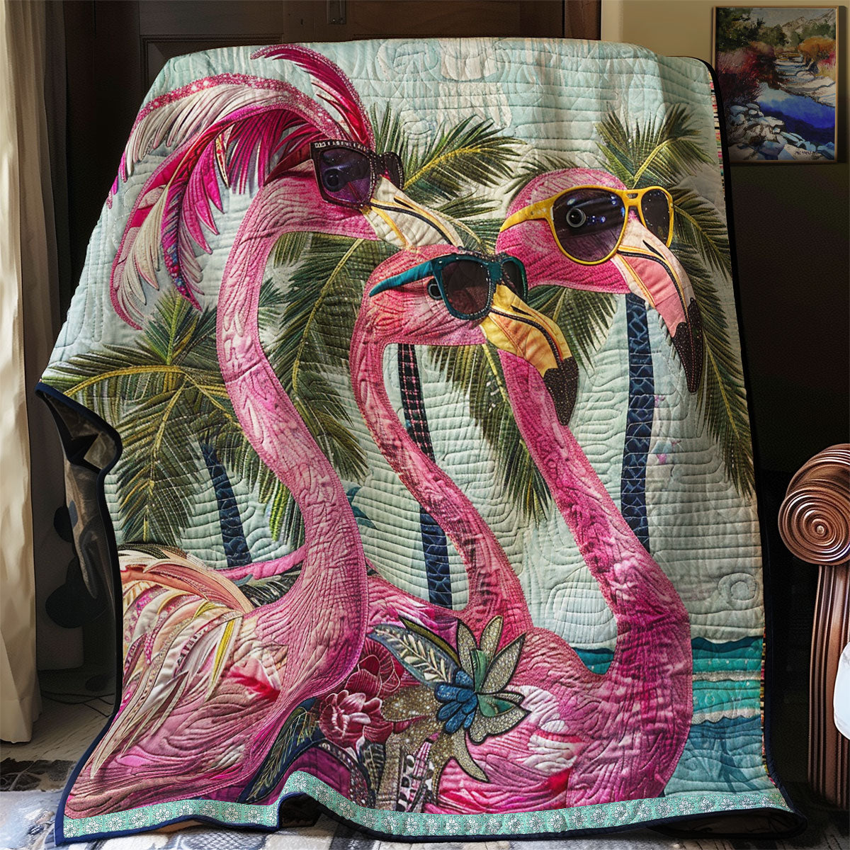 Cool Flamingo Shades WN0909040CL Quilt