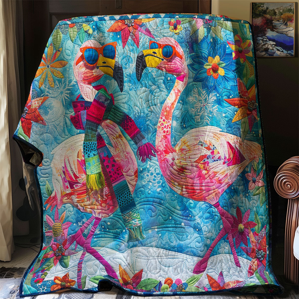 Cool Pink Flamingos WM2408029CL Quilt