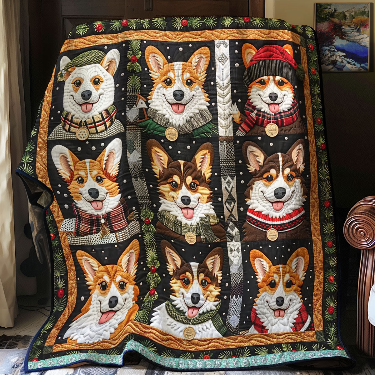 Corgis and Cozy Moments WN0909036CL Quilt
