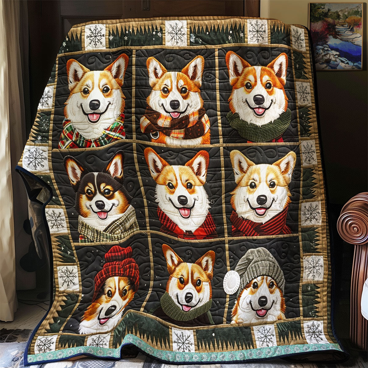 Corgis’ Happy Hideaway WN0909035CL Quilt