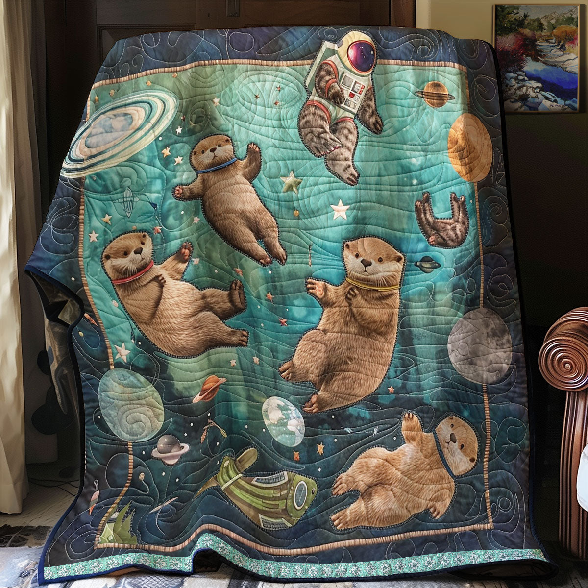 Cosmic Otter Explorers WN0909060CL Quilt