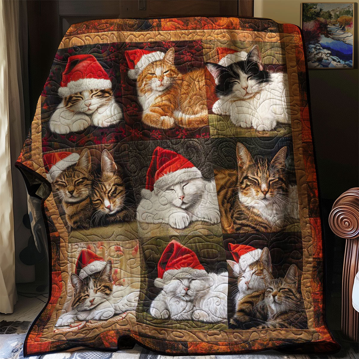 Cozy Christmas Cats WN1508105CL Quilt