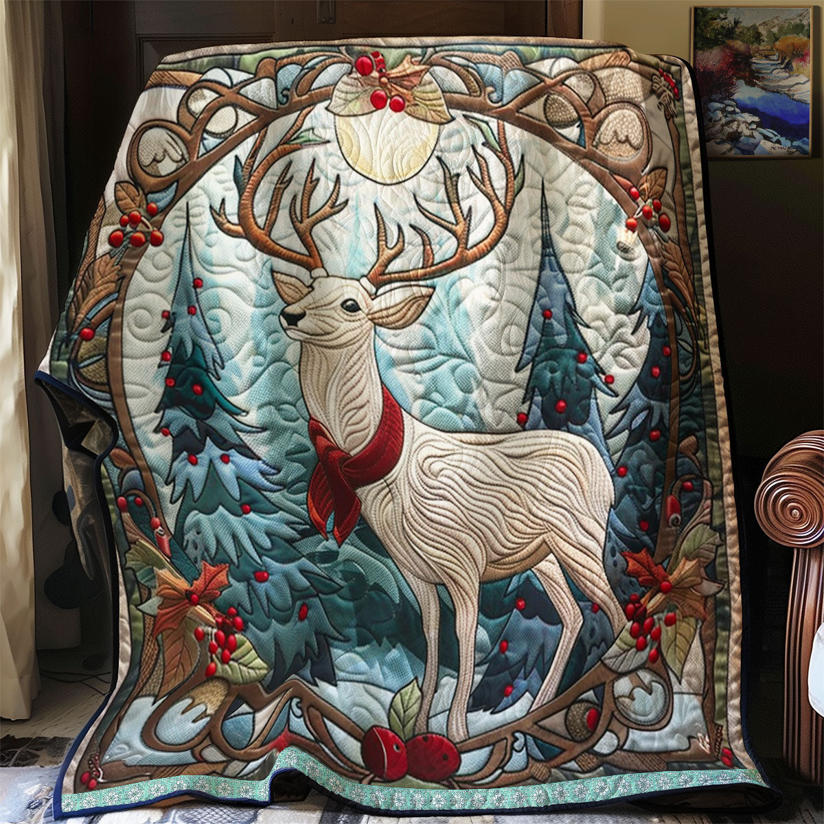 Cozy Deer In The Woods WN0909067CL Quilt