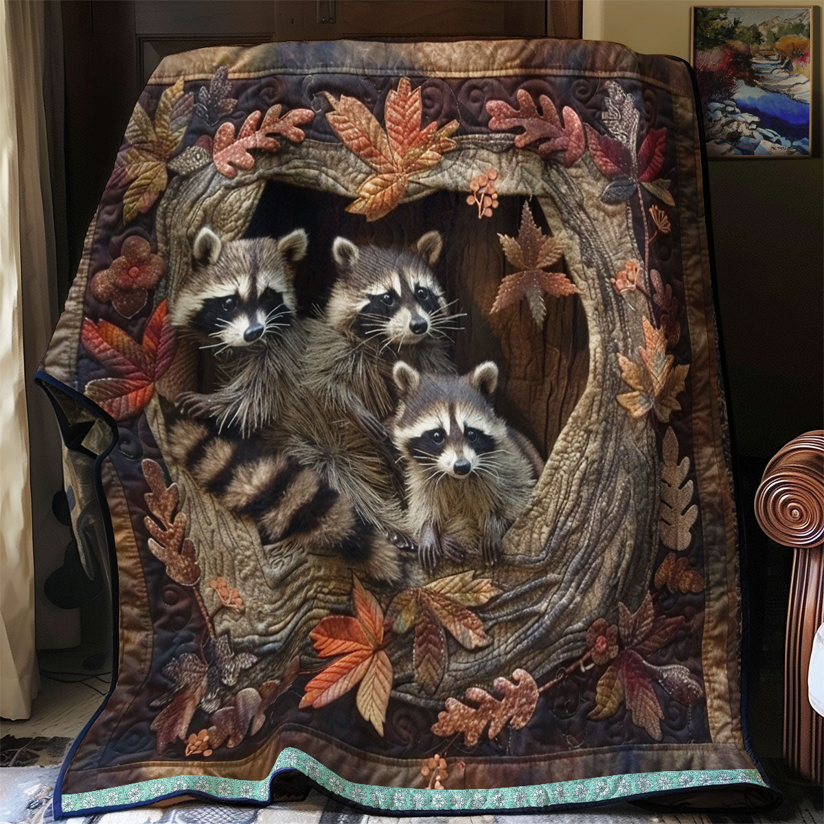 Cozy Raccoons Den WN0909079CL Quilt