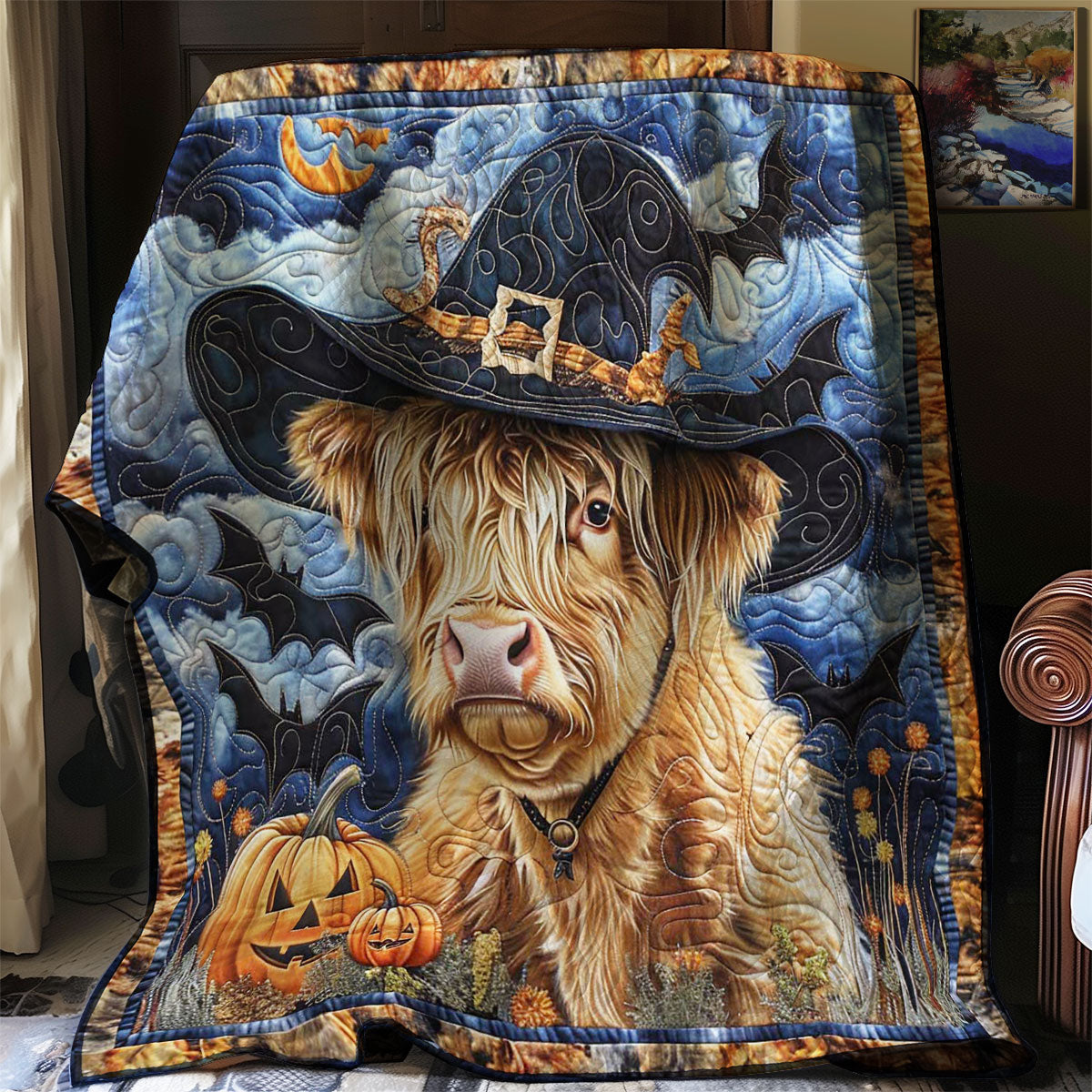 Creepy Highland Cow WN0908125CL Quilt