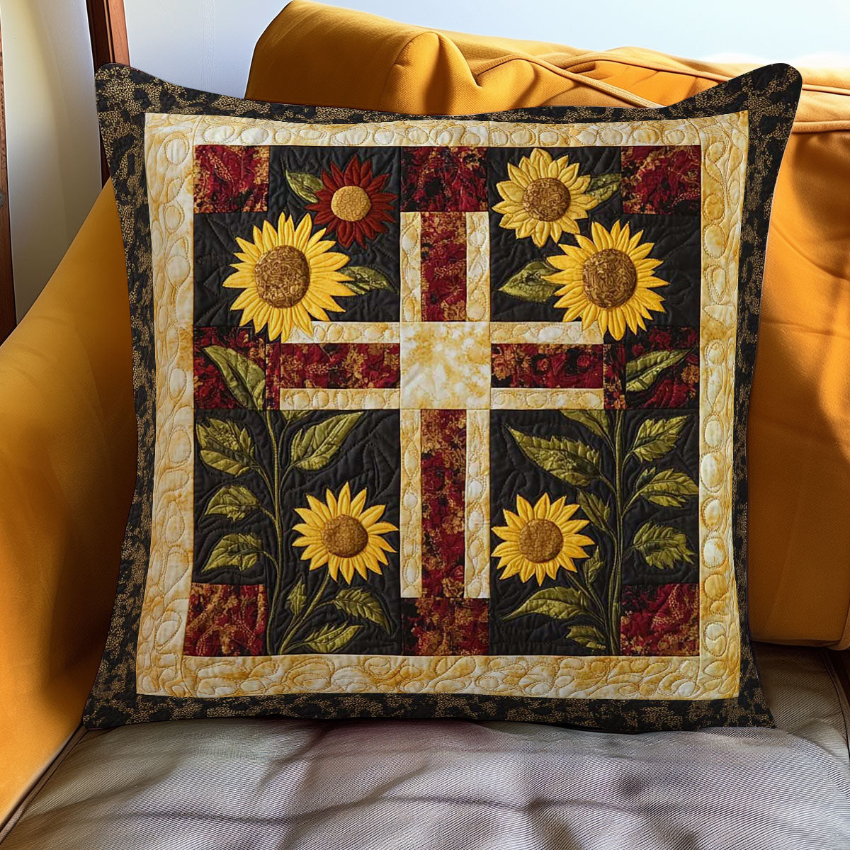 Cross And Sunflowers WN0208070CL Quilt Pillow Case