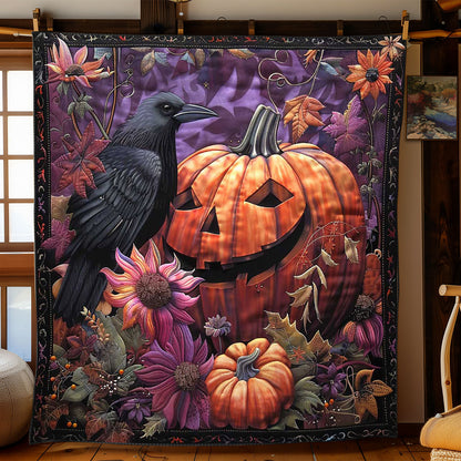 Crow and Pumpkin's Midnight WN1908076CL Quilt