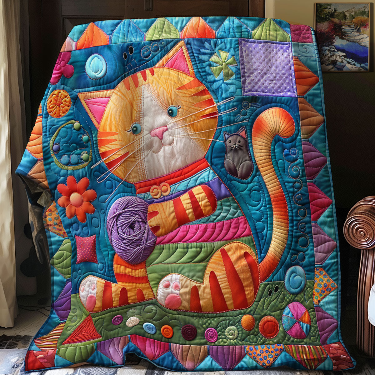 Cute Cat And Yarn SR1308044CL Quilt