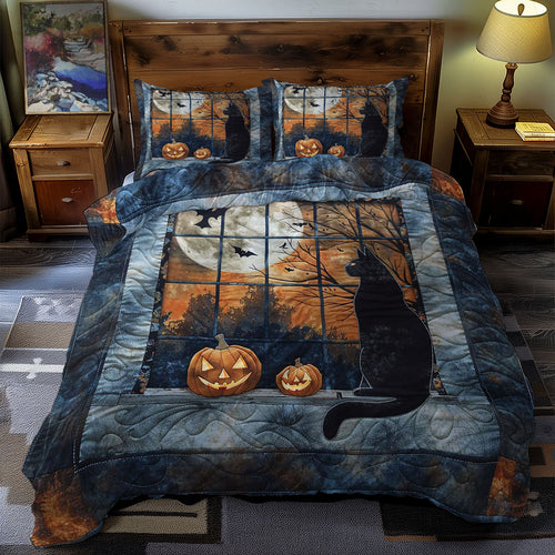 Christmas Cat And Pumpkins WN2407007CL Duvet Cover Set