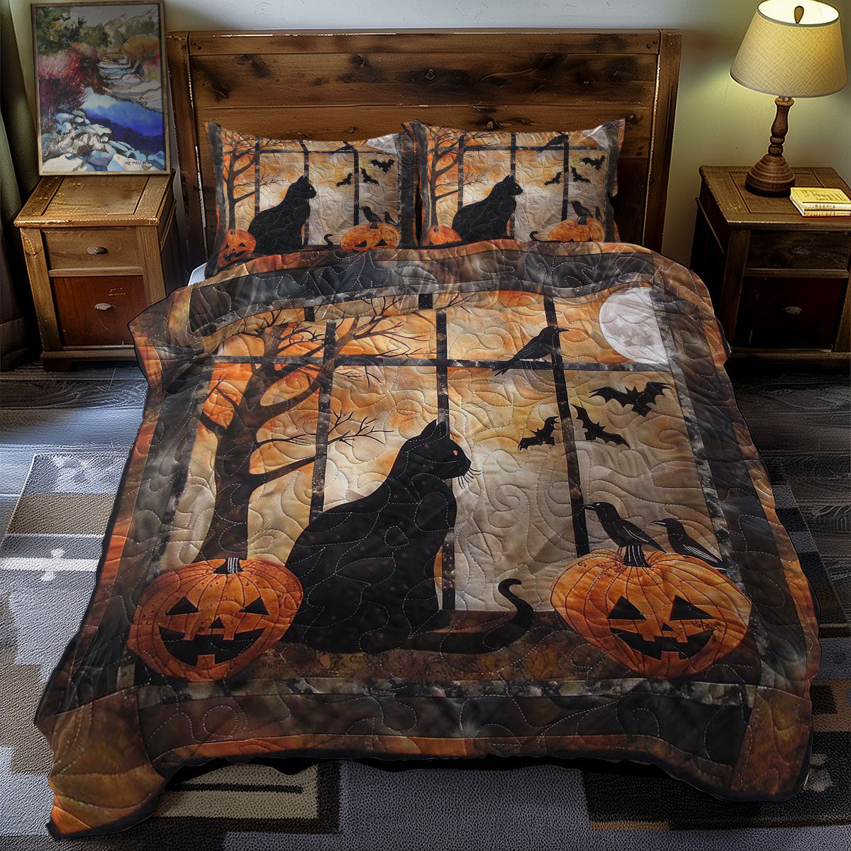 Halloween And Cat WN2407005CL Duvet Cover Set