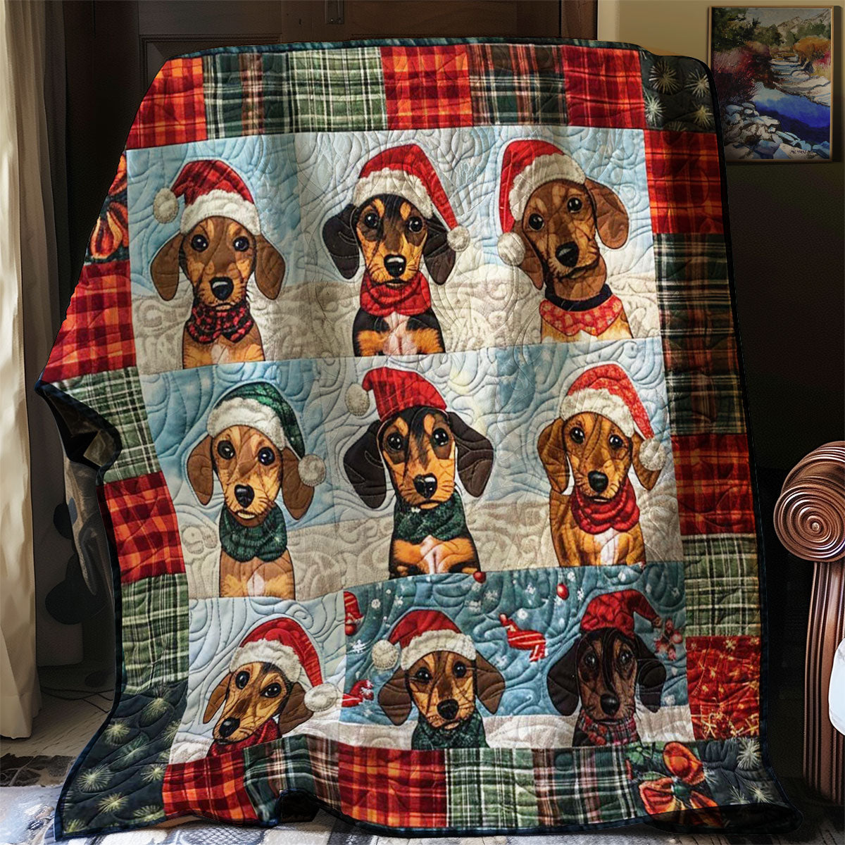 Dachshund Merry Moments WN1508073CL Quilt