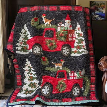 Dachshunds' Red Truck Joy WN1109015CL Quilt