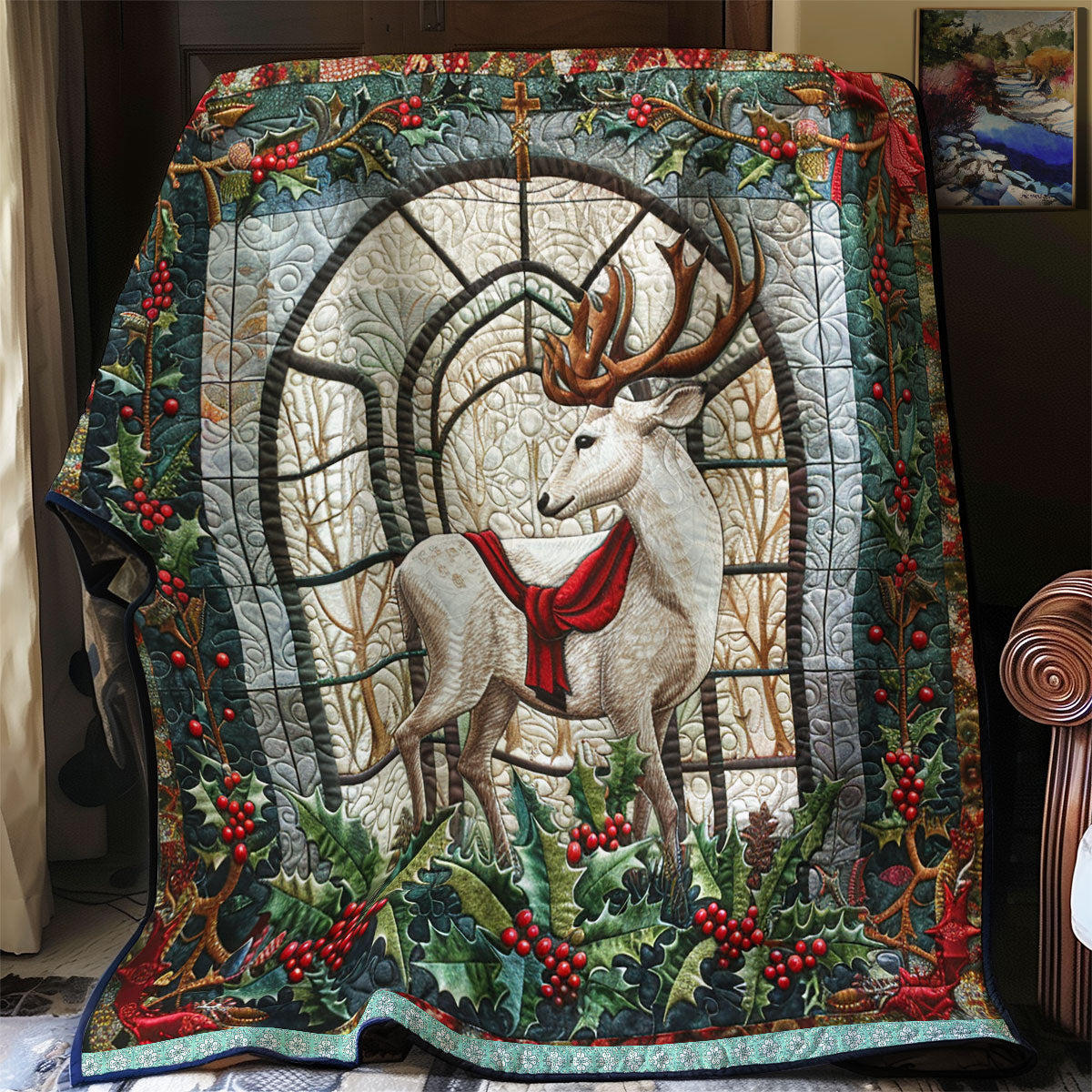 Deer In Winter's Embrace WN0909070CL Quilt