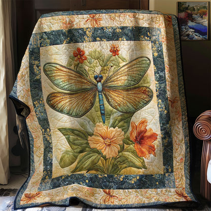 Dragonfly And Flowers WN3107014CL Quilt