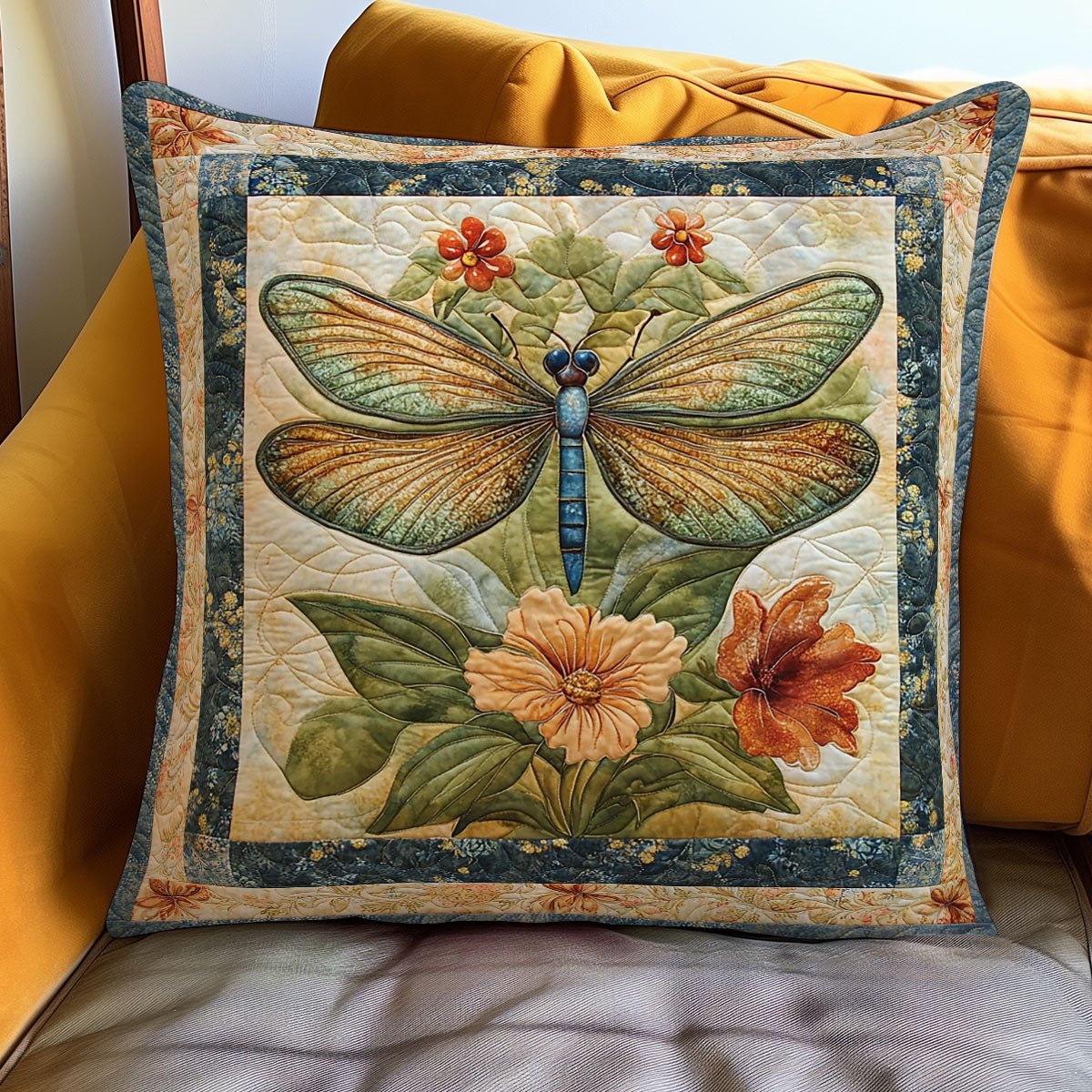 Dragonfly And Flowers WN3107054CL Quilt Pillow Case