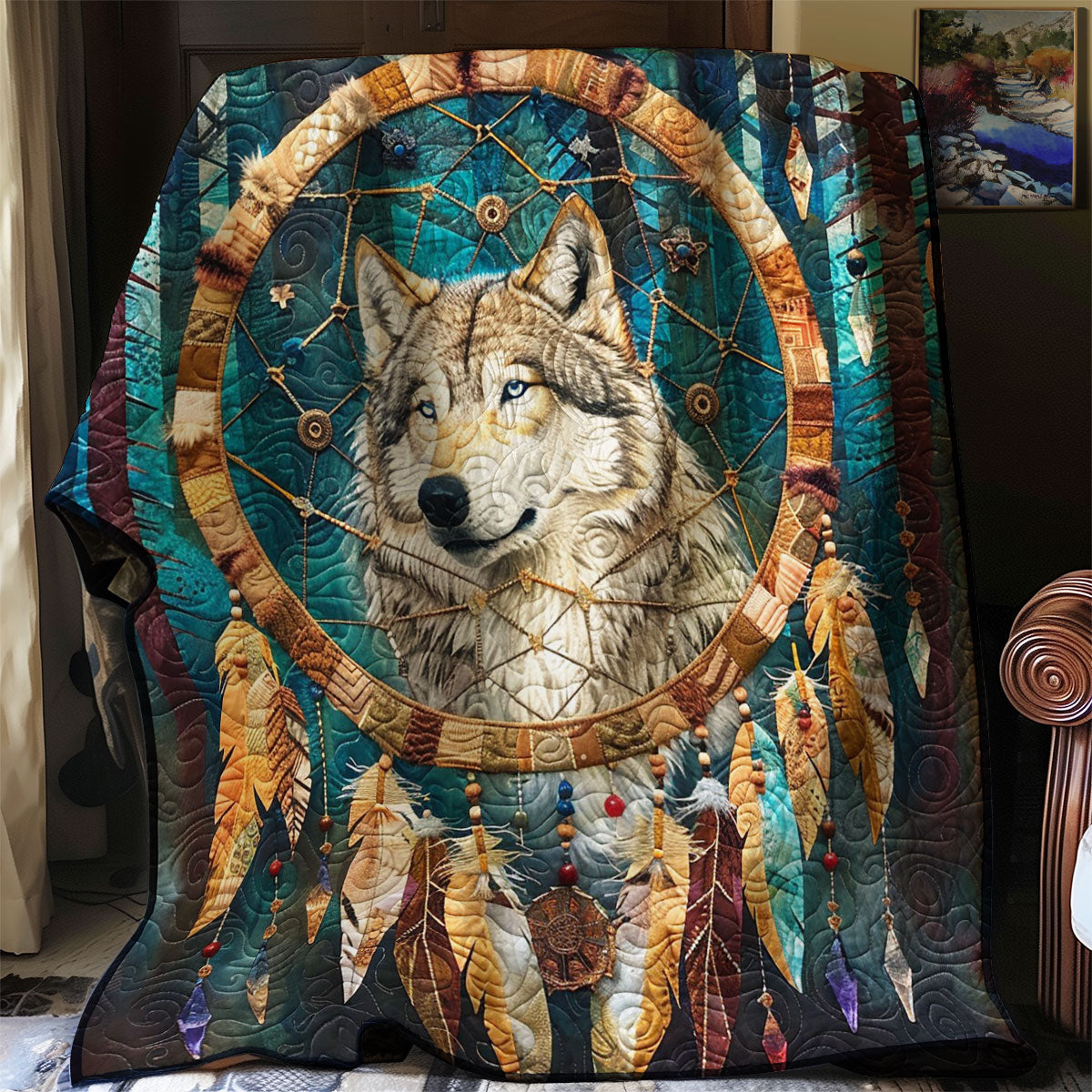 Dream Catcher Wolf WM1008069CL Quilt