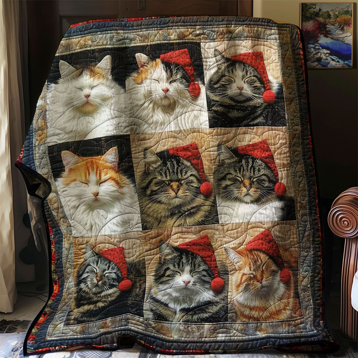 Dreamy Christmas Cats WN1508106CL Quilt