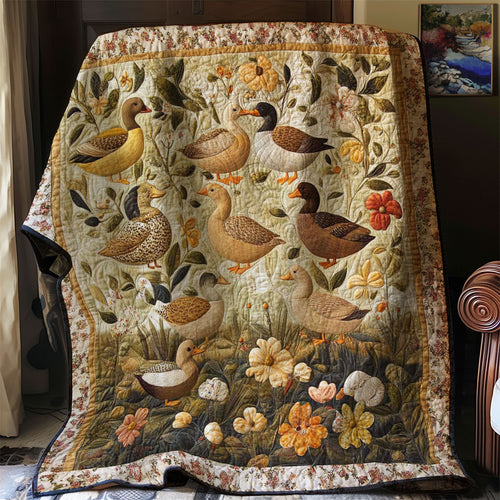 Duckling and Flowers WN3107011CL Quilt