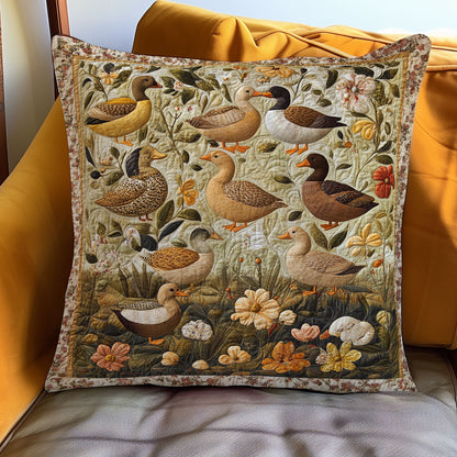 Duckling and Flowers WN3107066CL Quilt Pillow Case