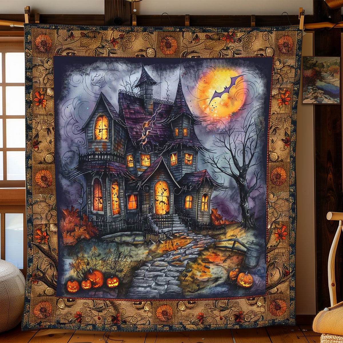 Eerie Halloween Fortress WN1908091CL Quilt