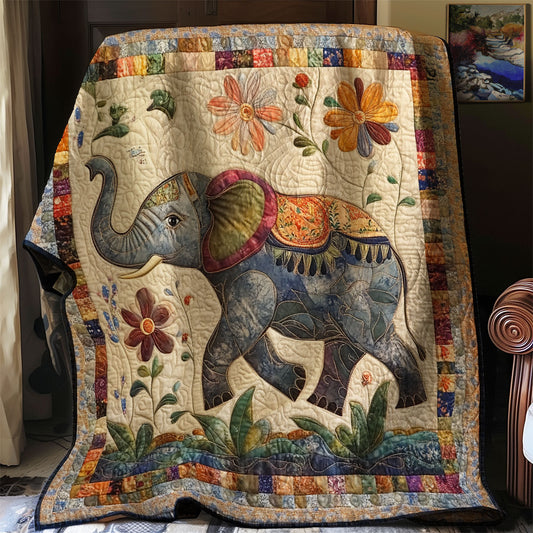 Elephant And Flowers WN0108055CL Quilt