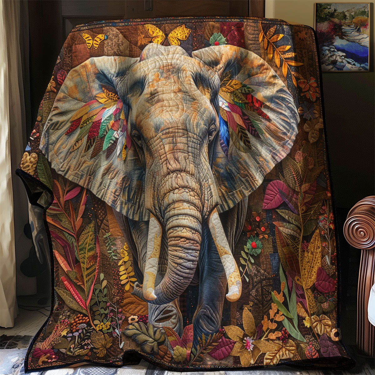 Elephant Feathers WM0509008CL Quilt