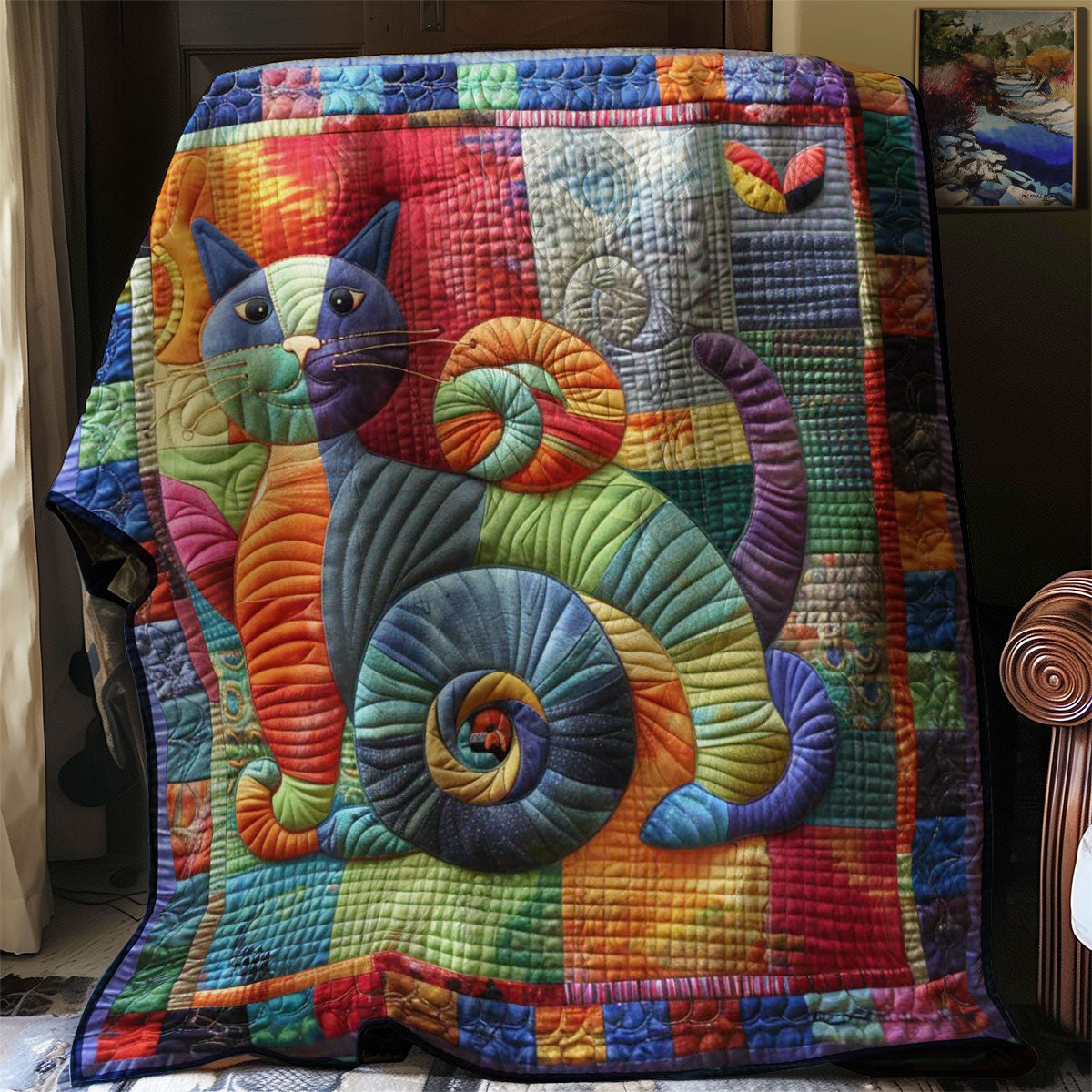 Embroidered Cat Comfort WN0908036CL Quilt