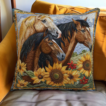 Equine Sunflowers WN3007061CL Quilt Pillow Case