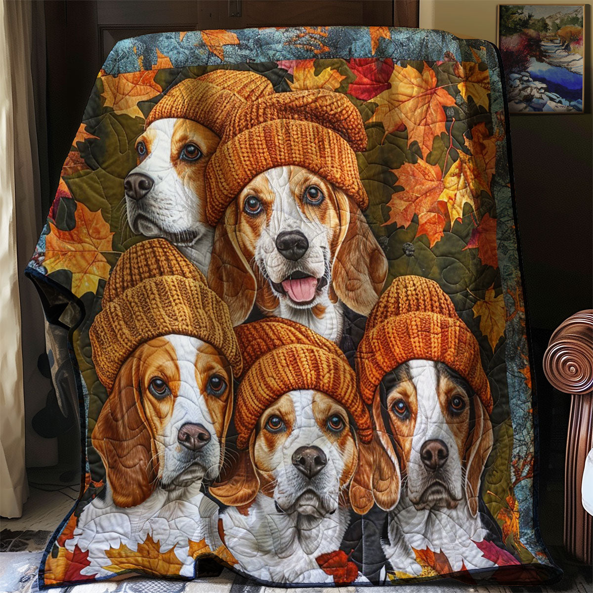 Fall Dogs WM1008002CL Quilt