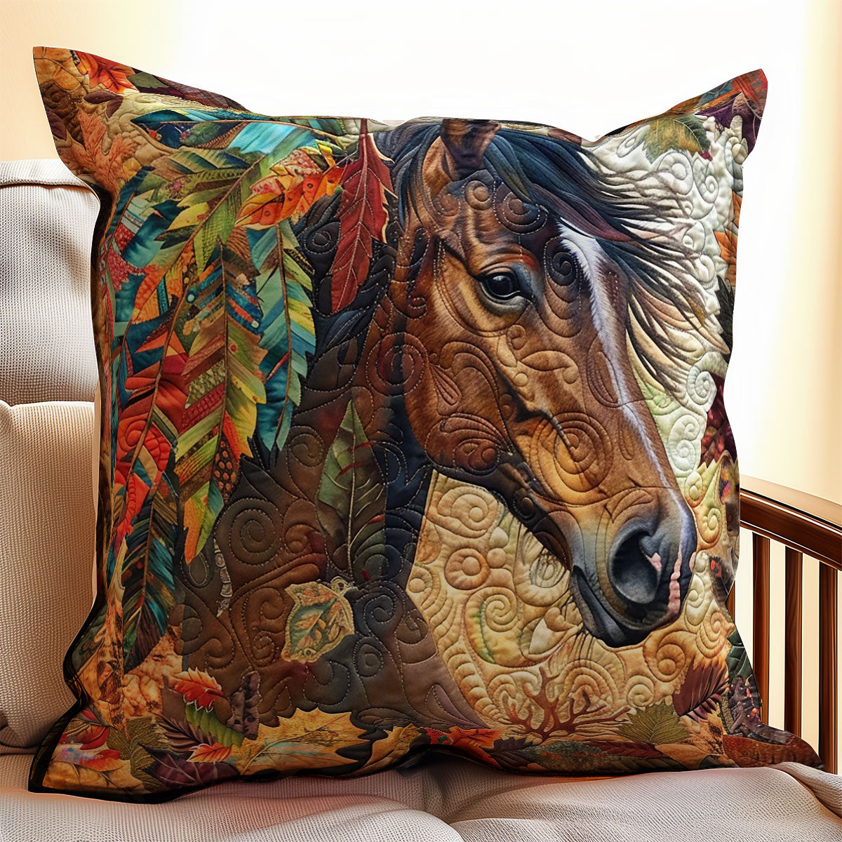 Fall Horse WM0608106CL Quilt Pillow Case