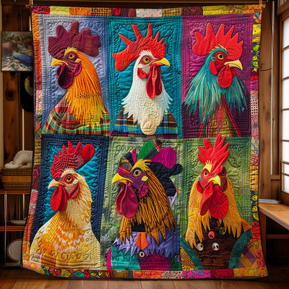 Family Rooster Chicken SR1608034CL Quilt