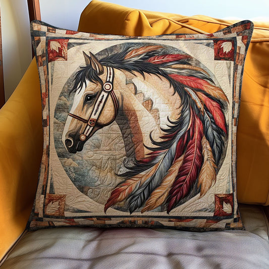 Feathers And Horse WN0108021CL Quilt Pillow Case