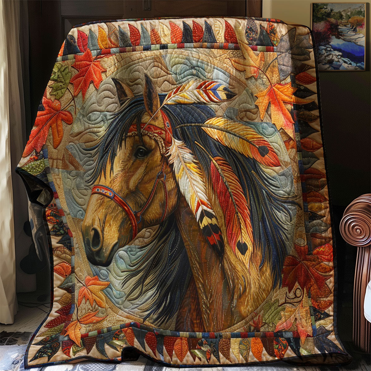 Feathers Horse WM2308081CL Quilt