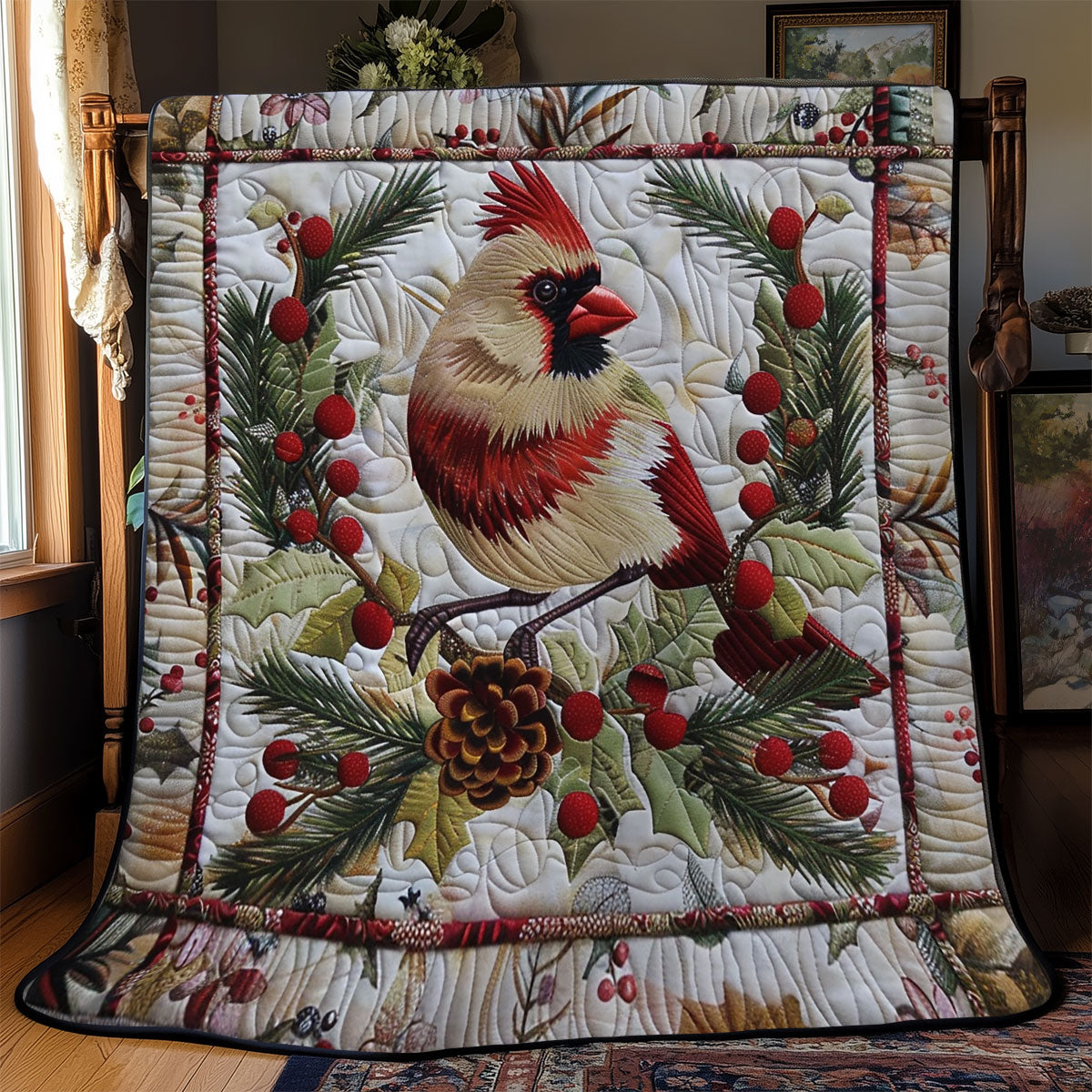 Festive Cardinal WN2208040CL Quilt